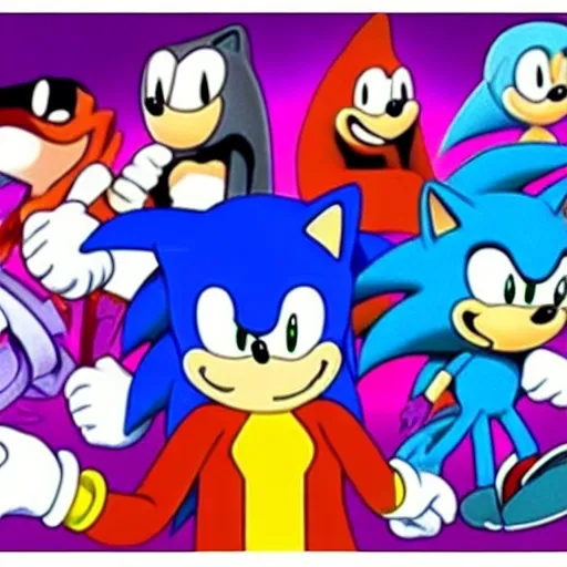 Prompt: Sonic Family guy a rise fake really weird ( 2 5 7 8 )