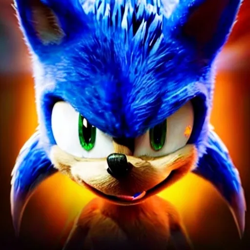 Prompt:  sonic the hedgehog of hyperdetailed, 4, k details Realistic rendition (hyperdetailed sonic the hedgehog), realistic rendering, photorealistic quality, 4K resolution, dynamic pose, vivid colors, expressive character design, lush background with detailed foliage, bright blue hues, energetic and adventurous ambiance, intricate textures that showcase the fur and environment, engaging and eye-catching composition, cinematic lighting effects, high-quality visual storytelling.