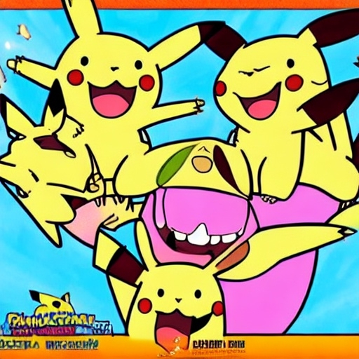 Prompt: pikachu & inordinate So bowl joke Pokémon happy Tree friends cava Riccir from Frick Family guy show