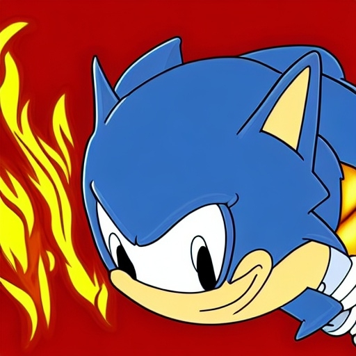 Prompt: Sonic Family guy from Peter griffin use the fire🔥 Time fomenting the new Photo