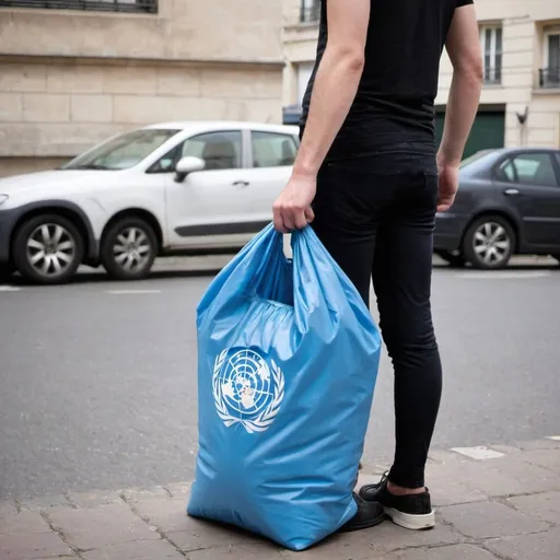 Prompt: un sac poubelle qui baise avec une poubelle 

