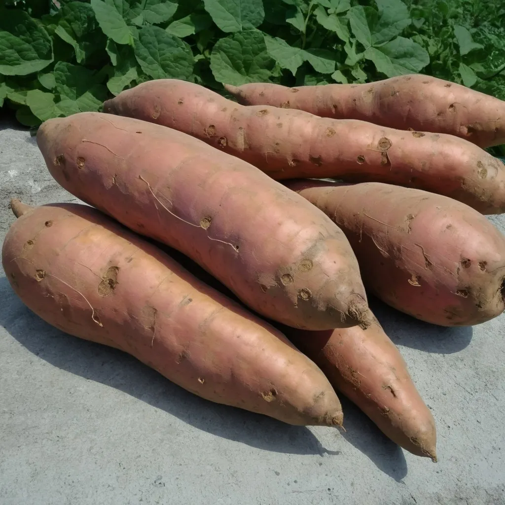 Prompt: Make several natural pictures in different shapes from us, Beauregard sweet potato type