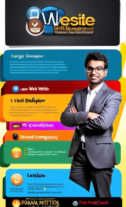 Prompt: Make a banner for website create details like "I am a website developer I have 5 year experience in web development I will help you to grow you by website only in 5000 with free hoisting I will provide website for you portfolio, brand pramotion, company officials site etc my contact details 6394801126