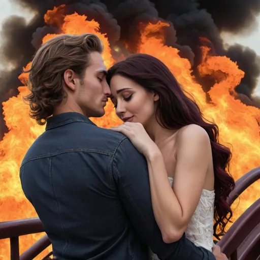 Prompt: An emotional roller coaster romance fire heartbreak adaptable acceptance self sedusa afornment