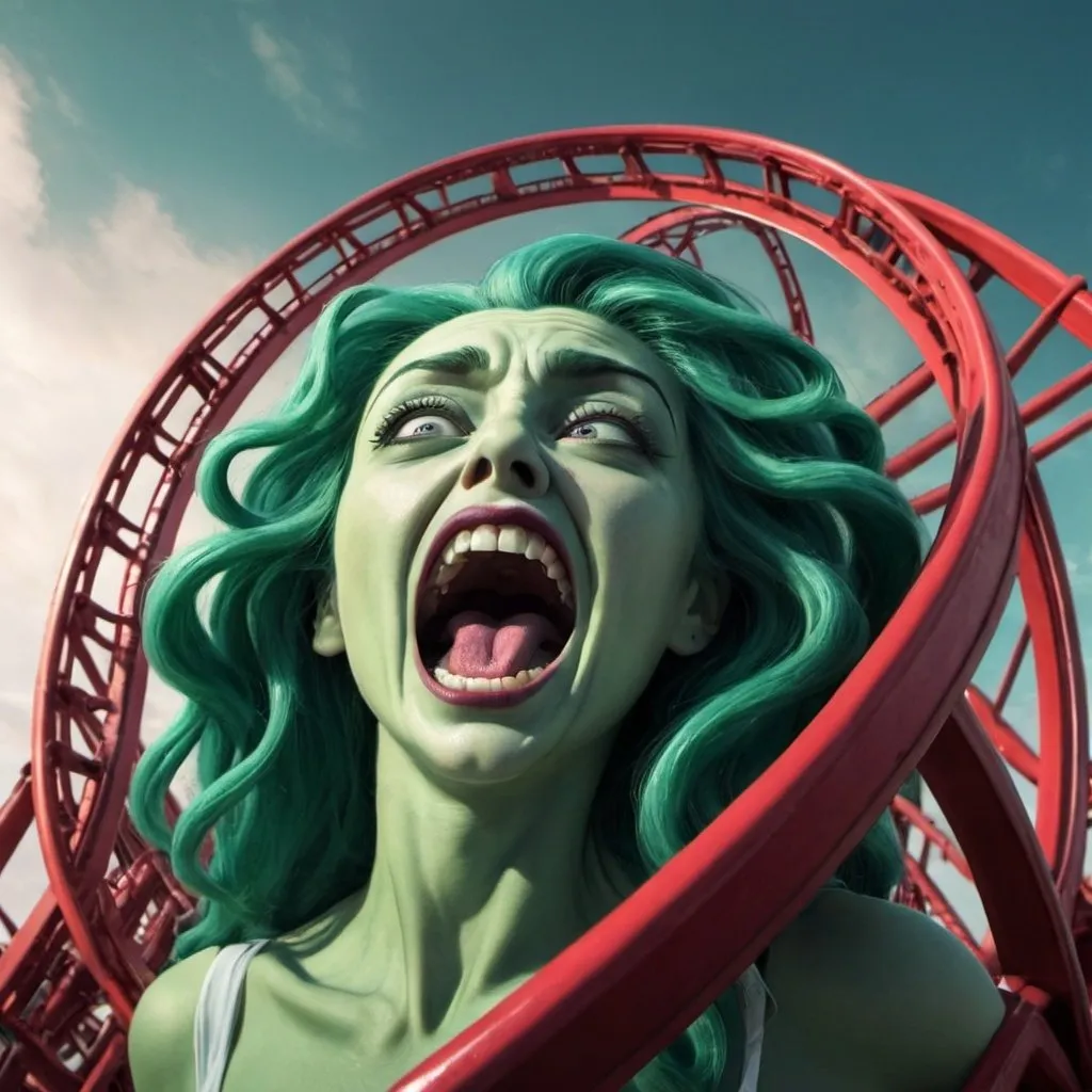 Prompt: An emotional roller coaster sedusa afornment