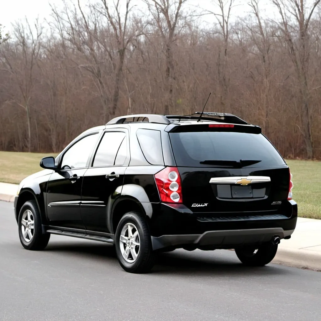 Prompt: 2006 chevy equinox black tinted windows black paint