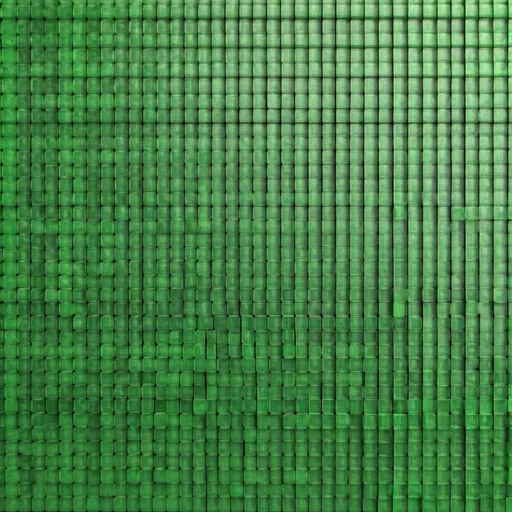 Prompt: Cane wall with green cubes 