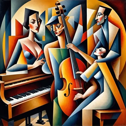 Prompt: "Jazz Music, early jazz music, jazz innovator, piano, jazz pianist
Weight:1

"abstract cubism geometric Euclidean Georgy Kurasov Albert Gleizes. 32k resolution, molecular precision." Eugene ivanov style
Weight:0.9 