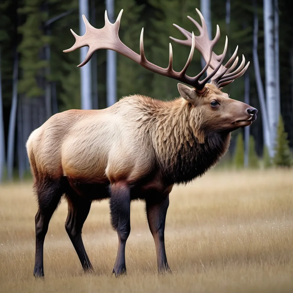 Prompt: An elk mixed with a bear