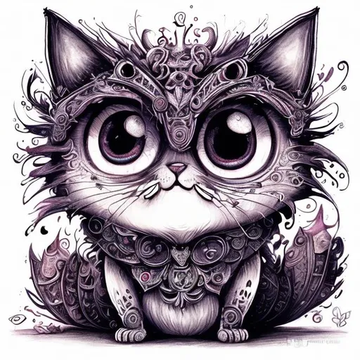 Prompt: Detailed high-quality fantasy drawing of an awkward full height square cat with big eyes, felt-tip pen and gouache drawing, children's art style, intricate details, beautiful composition, vivid colors, adorable square design, cute and quirky, expressive big eyes, colorful and bright, whimsical fantasy, imaginative, professional artwork, creative, playful illustration