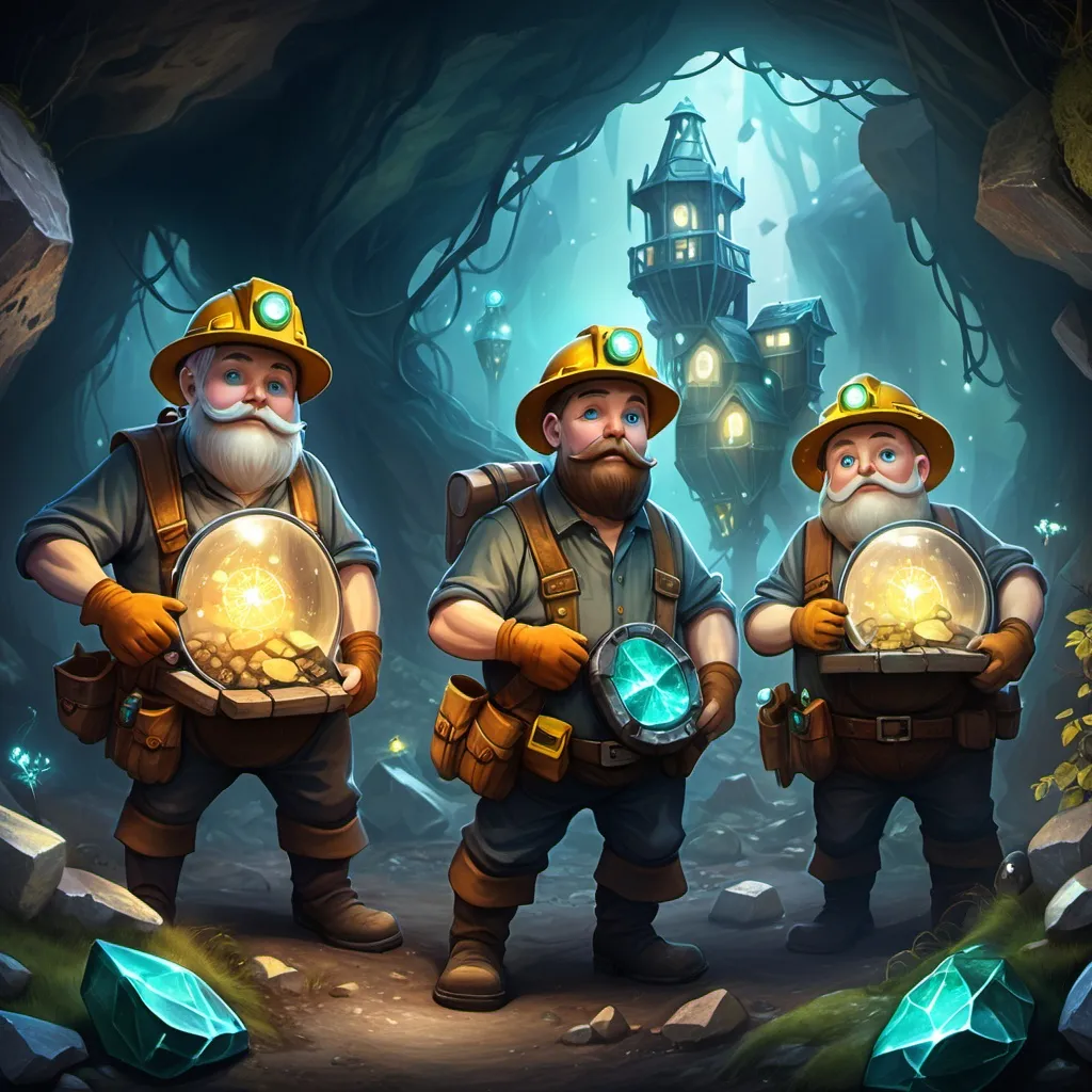 Prompt: Enchanted miners