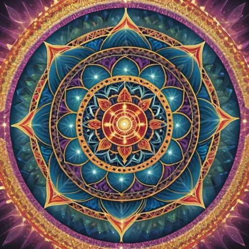 Prompt: Divine mandala sacred geometry 
