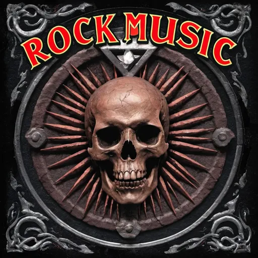 Prompt: cd album artwork called rock music