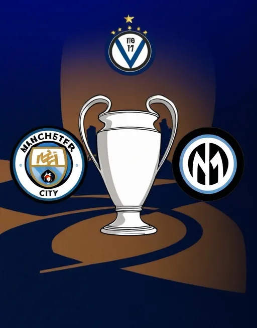 Prompt: The road of the final Champions League inter Milan against Manchester City