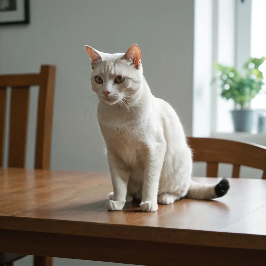 Prompt: A cat is sitting on the table