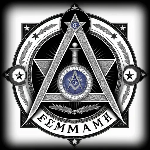 Prompt: Creating a masonic image with a specific phrase like "Supreme Emet V'Emunah National Obedience of Freemasons and Eastern Stars" involves incorporating key symbols and elements associated with Freemasonry and the Eastern Stars while reflecting the phrase’s meaning.

Here's a conceptual outline for such an image:

1. **Central Symbol**: Use the traditional Masonic Square and Compasses as the central symbol. This emblem is central to Freemasonry and can serve as the focal point of the image.

2. **Incorporate Eastern Star Symbol**: Integrate the Eastern Star symbol, which includes a five-pointed star with various colors representing different virtues, into the design. You could place it at the top or alongside the Square and Compasses to show the connection between Freemasonry and the Eastern Star.

3. **Banner with Text**: Surround the central symbols with a ribbon or banner that contains the phrase “Supreme Emet V'Emunah National Obedience of Freemasons and Eastern Stars.” You can place this text in an elegant, traditional font that complements the masonic style.

4. **Symbolic Imagery**: Add additional masonic symbols such as the All-Seeing Eye, the Pillars of Boaz and Jachin, and the Gavel. For the Eastern Star, include its associated symbols, such as a Bible, a sword, or a crown.

5. **Color Scheme**: Use a color palette that reflects both Masonic and Eastern Star traditions. Masonic blue, gold, and white could be complemented by the Eastern Star’s colors, which are usually red, white, blue, and green.

6. **Decorative Elements**: Incorporate architectural elements like columns or arches, and use geometric patterns that echo Masonic craftsmanship and design principles.

7. **Background**: Opt for a subtle, elegant background that does not overpower the symbols. A gradient or textured background in a complementary color can work well.