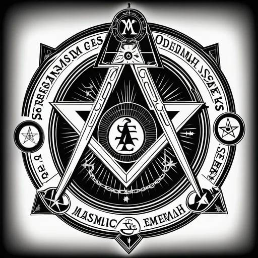 Prompt: Creating a masonic image with a specific phrase like "Supreme Emet V'Emunah National Obedience of Freemasons and Eastern Stars" involves incorporating key symbols and elements associated with Freemasonry and the Eastern Stars while reflecting the phrase’s meaning.

Here's a conceptual outline for such an image:

1. **Central Symbol**: Use the traditional Masonic Square and Compasses as the central symbol. This emblem is central to Freemasonry and can serve as the focal point of the image.

2. **Incorporate Eastern Star Symbol**: Integrate the Eastern Star symbol, which includes a five-pointed star with various colors representing different virtues, into the design. You could place it at the top or alongside the Square and Compasses to show the connection between Freemasonry and the Eastern Star.

3. **Banner with Text**: Surround the central symbols with a ribbon or banner that contains the phrase “Supreme Emet V'Emunah National Obedience of Freemasons and Eastern Stars.” You can place this text in an elegant, traditional font that complements the masonic style.

4. **Symbolic Imagery**: Add additional masonic symbols such as the All-Seeing Eye, the Pillars of Boaz and Jachin, and the Gavel. For the Eastern Star, include its associated symbols, such as a Bible, a sword, or a crown.

5. **Color Scheme**: Use a color palette that reflects both Masonic and Eastern Star traditions. Masonic blue, gold, and white could be complemented by the Eastern Star’s colors, which are usually red, white, blue, and green.

6. **Decorative Elements**: Incorporate architectural elements like columns or arches, and use geometric patterns that echo Masonic craftsmanship and design principles.

7. **Background**: Opt for a subtle, elegant background that does not overpower the symbols. A gradient or textured background in a complementary color can work well.