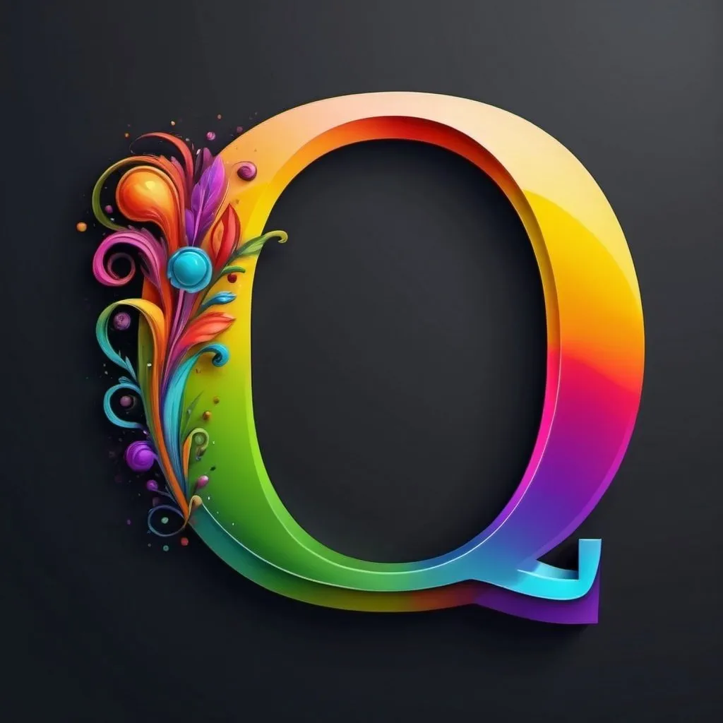 Prompt: Letter Q multicolor stylish elegant