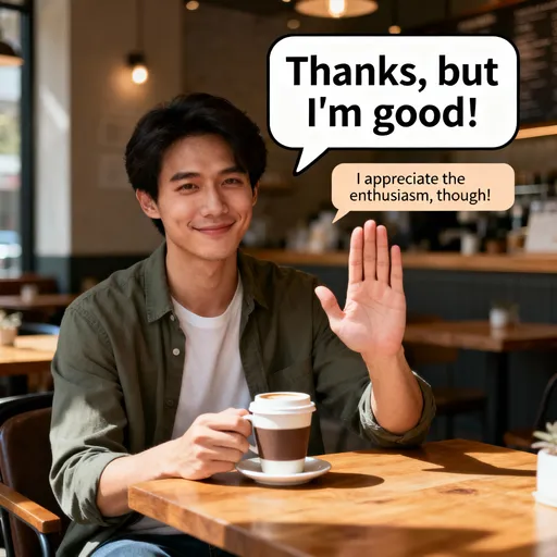 Prompt: CREATE ME AN IMAGE of a meme that is aimed at those people who continually try to ram Christianity down my throat. nothing rude but something sarcastic that lets them now i am not interested.. photrealistic