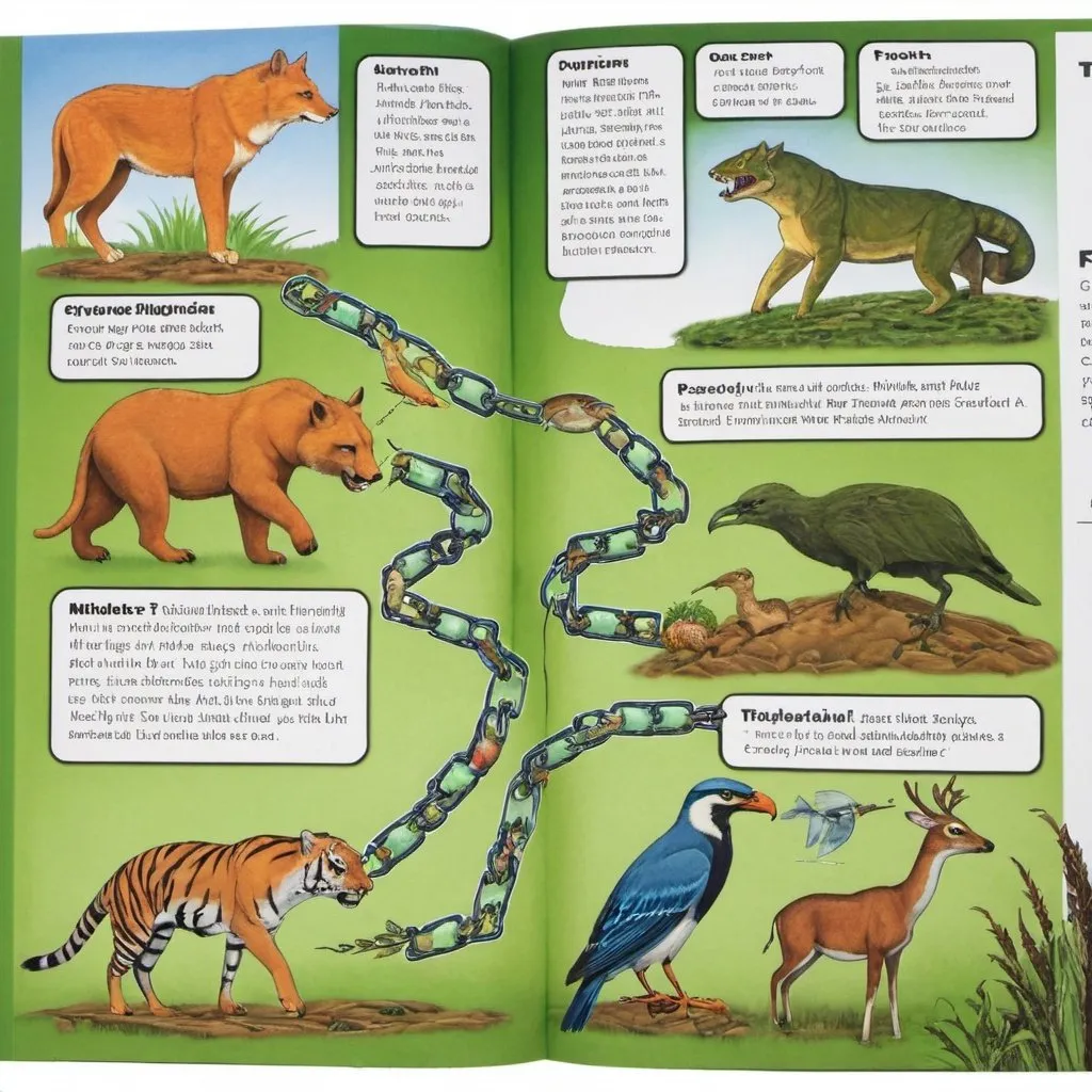 Prompt: Food chain in book of science middle school 