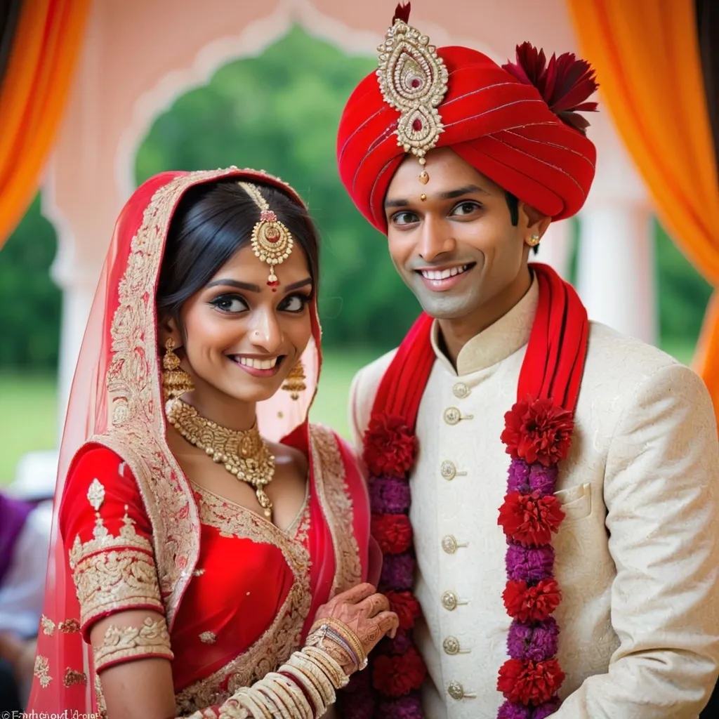 Prompt: Indian wedding couple 