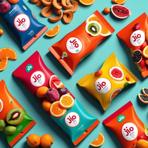 Prompt: package design dry fruit, Bold and colorful packaging design, vibrant hues, eye-catching patterns, playful and energetic.
jio fruite is brand name