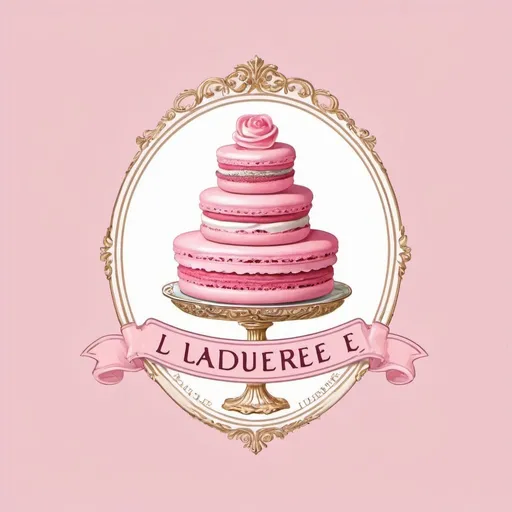 Prompt: design a logo similar to laduree logo with the following words on the logo : BELLE EN ROSE PATTISERIE