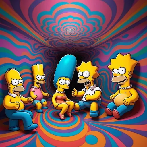 Prompt: Psychedelic Movement in 3d simpson style