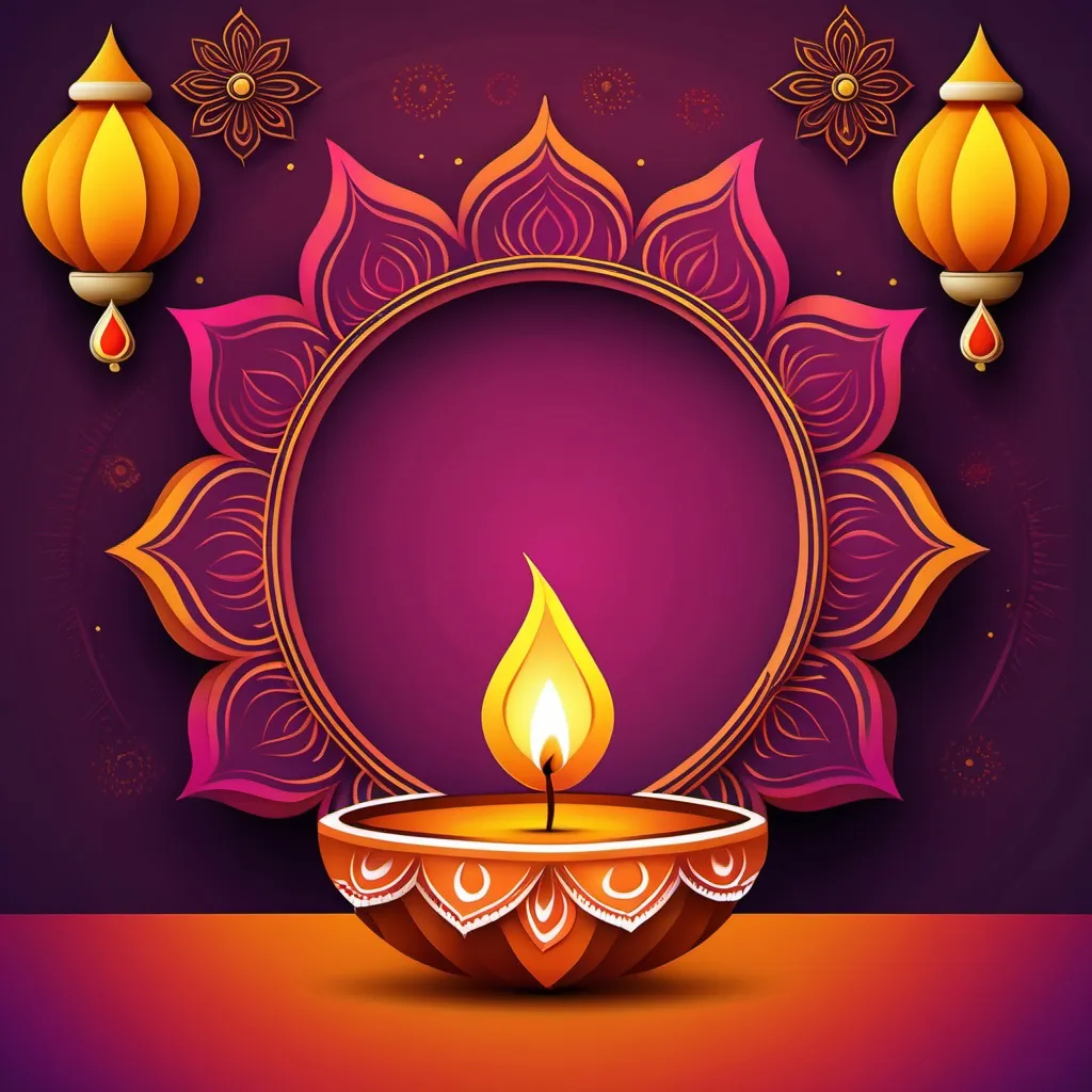 Prompt: generate a diwali background for a standee size 224 height 92 width in centimeters