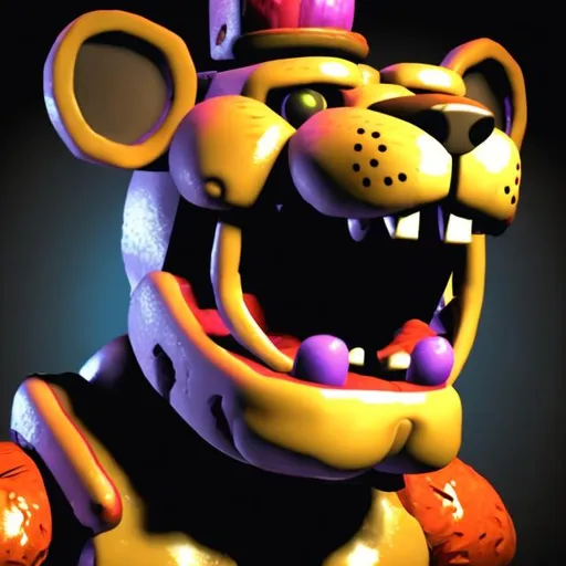 Prompt: five nights at freddys animatronic lion menacing 3D animation dark 