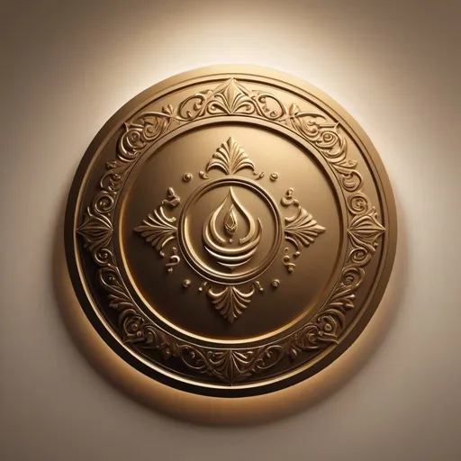Prompt: High-end, round company logo for OSAMA ABDELFATTAH , luxurious design, interior and lamps, gold tones, detailed embossing, elegant, add lamp image in design. Add text "Osama Abdelfattah". Add lamp design in the center. 