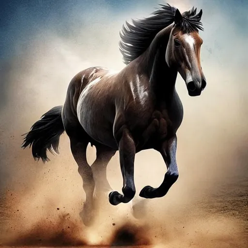 Prompt: Create picture of a running horse. 