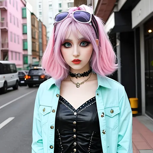 Prompt: Pastel goth girl