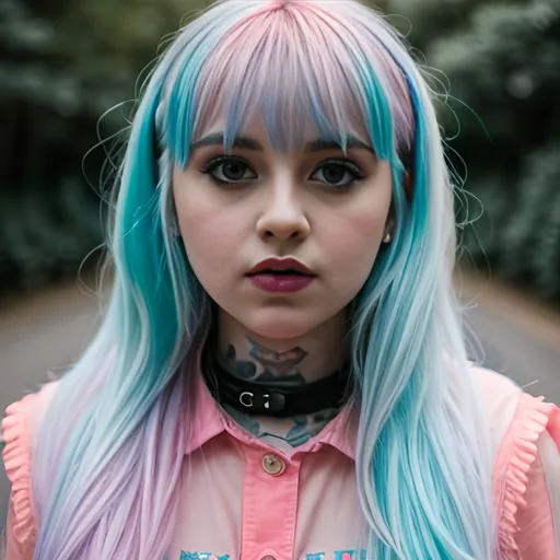 Prompt: Pastel goth girl