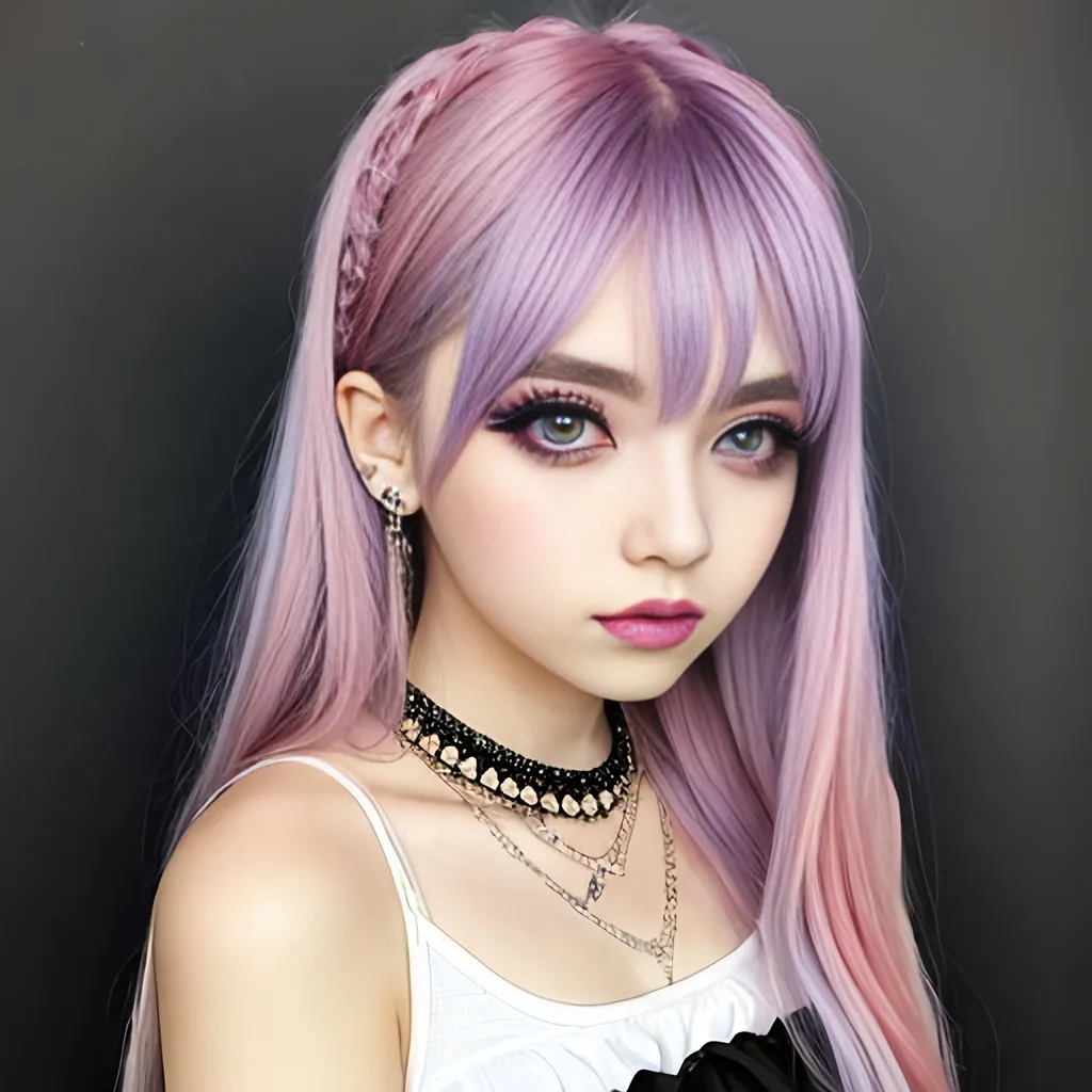 Prompt: Pastel goth girl