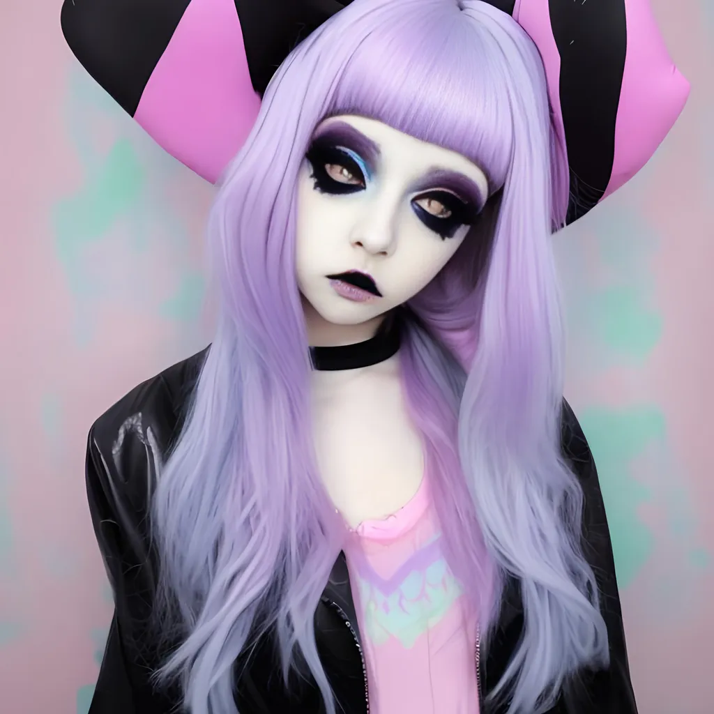 Prompt: Pastel goth girl