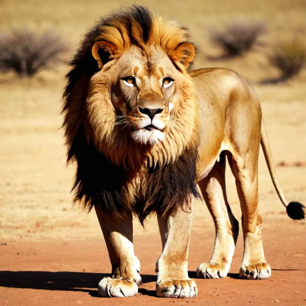 Prompt: Lion with Wahkan on its body