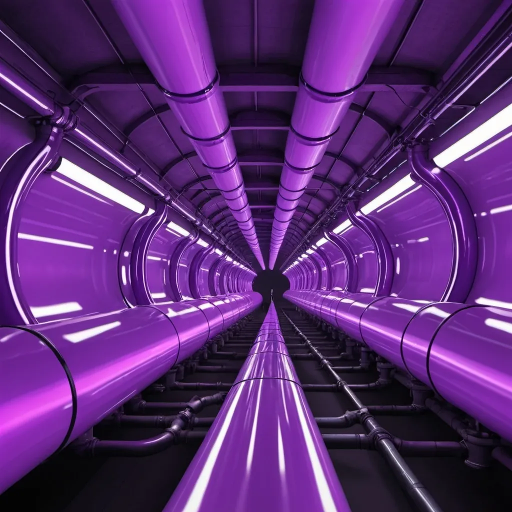 Prompt: A futuristic, digital image of pipelines in the color scheme of Accenture (purple)