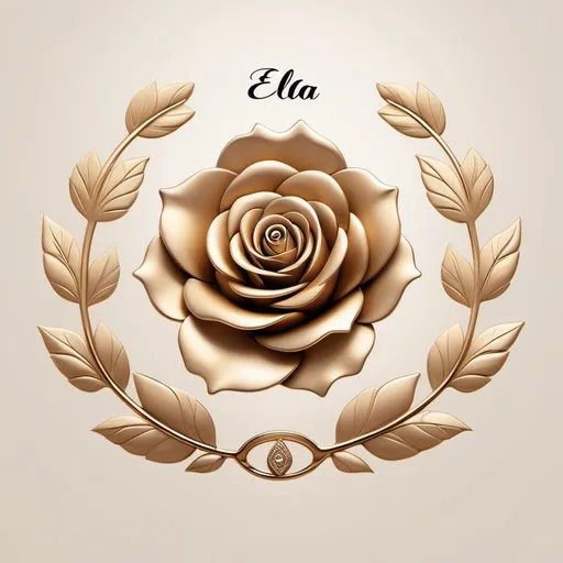 Prompt: I want a professional logo for my new brand that specializes in fashion and makeup together. I like the color gold rose and beige. The name of the brand is ela
 rose I want it to be calm, expressive, and indicate luxury, elegance, and beauty. Same fendi dior lv I don't want a rose logo. I want the first letter of the name from ela rose ER. I want a drawing that expresses distinction.
