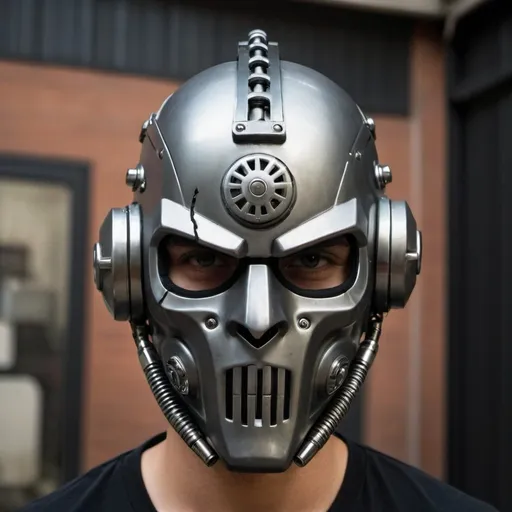 Prompt: Gangster face helmet mask creative custom Cyber punk The perfect man 