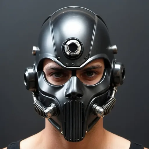 Prompt: Gangster face helmet mask creative custom Cyber punk The perfect man 