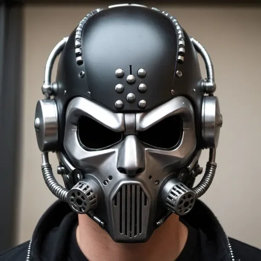 Prompt: Gangster face helmet mask creative custom Cyber punk The perfect man 