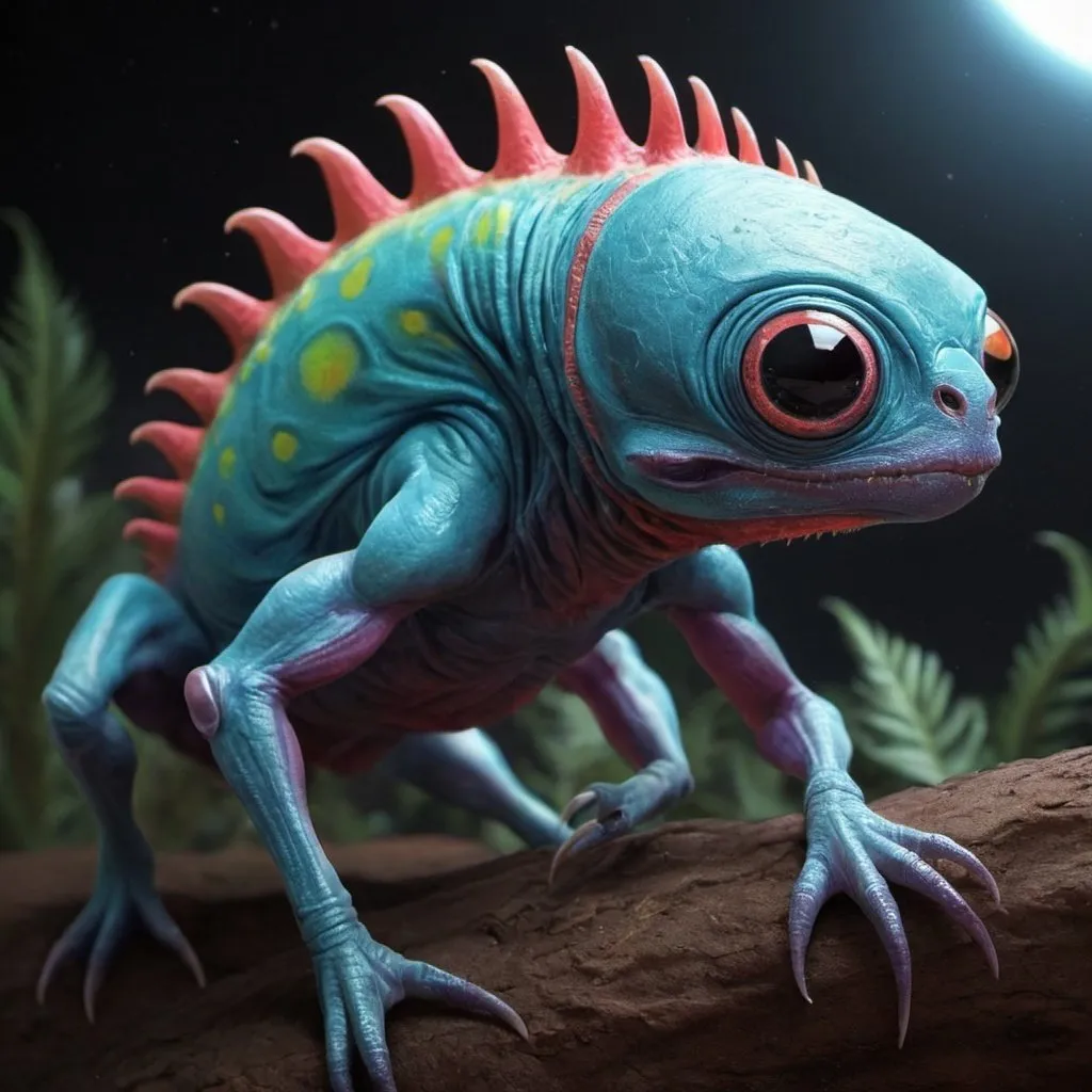 Prompt: A brilliant exotic species from another planet creature being 