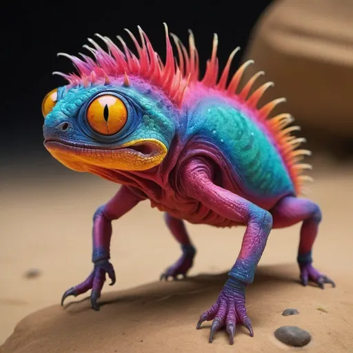 Prompt: A brilliant colorful exotic species from another planet creature being 