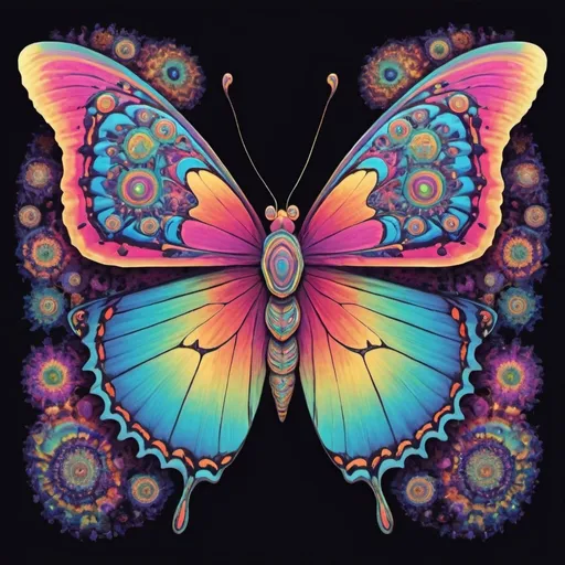 Prompt: A psychedelic butterfly