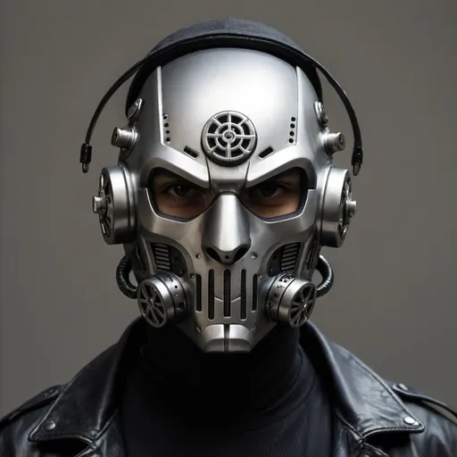 Prompt: Gangster face helmet mask creative custom Cyber punk The perfect man 