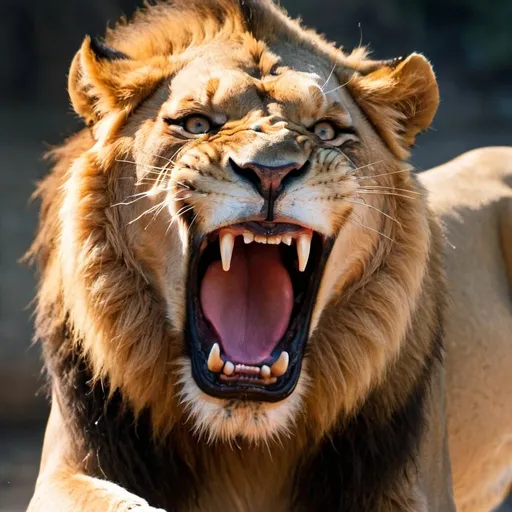 Prompt: A lions rage 
