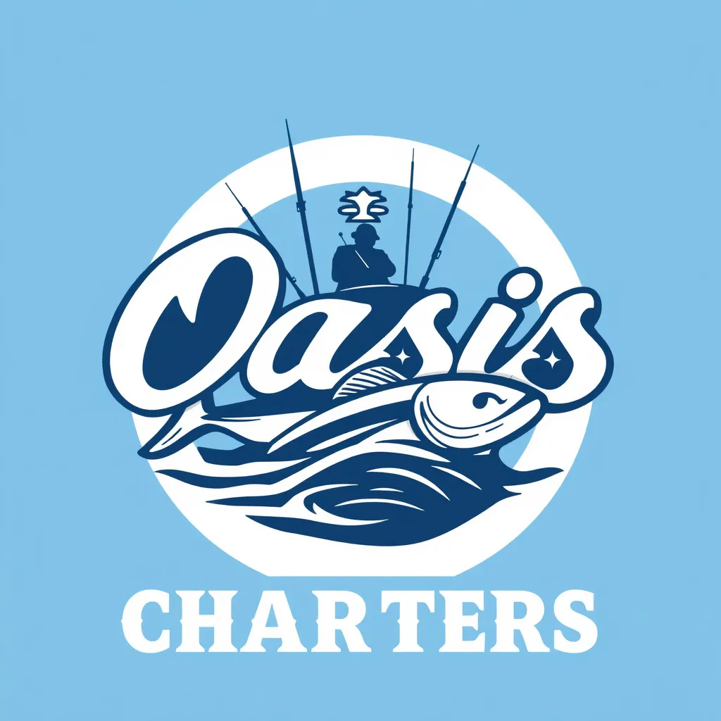 Prompt: Create a Logo for a fishing charter Company out of Channel islands, CA named Oasis Charters
