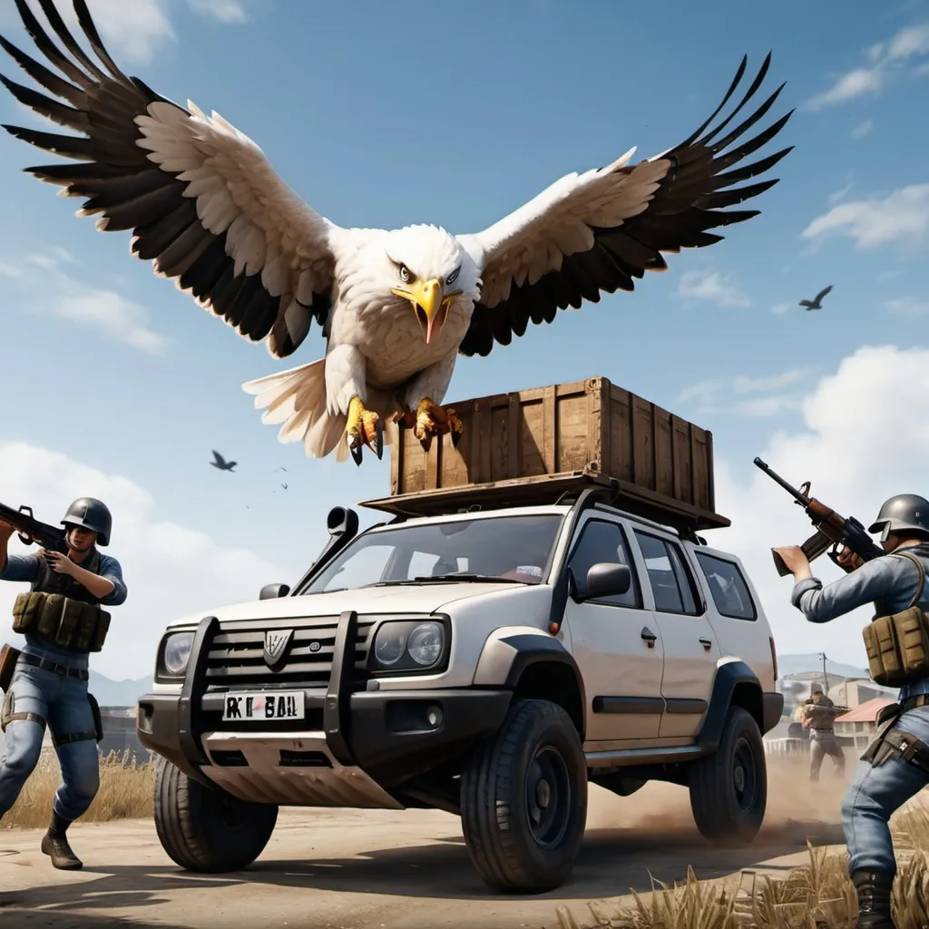 In the game PUBG mobile, four white eagles have lift...