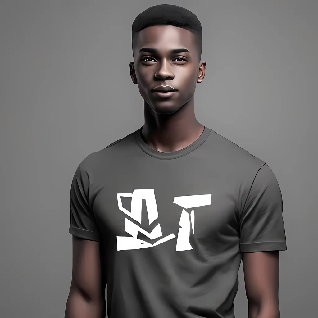 Prompt: Realistic portrait of a confident black man, wearing a t-shirt with 'Joshliveit' logo, natural skin tones, detailed facial features, realistic style, high quality, professional, confident expression, natural lighting